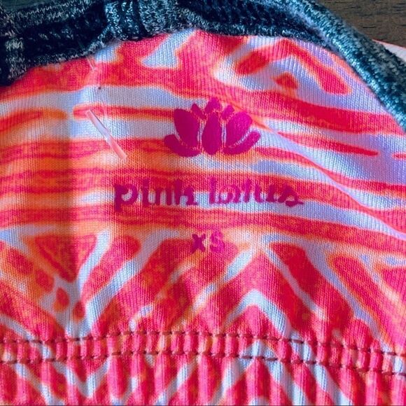 Pink Lotus Racer Back Tank, Orange and Pink, XS - Picture 6 of 8